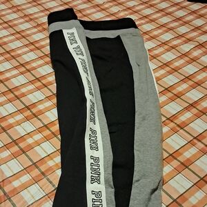 PINK Victoria's Secret Black and Gray Women's Yoga Pant